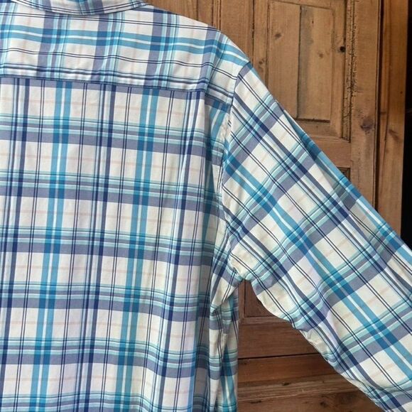 Men's Crown & Ivy XL Blue White Long Sleeve Button Front Shirt - Picture 5 of 7